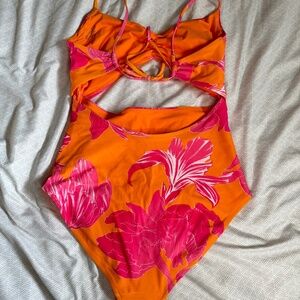 Athleta Floral One Piece Cutout